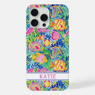 Colourful Fish Monogrammed iPhone 15 Pro Max Case