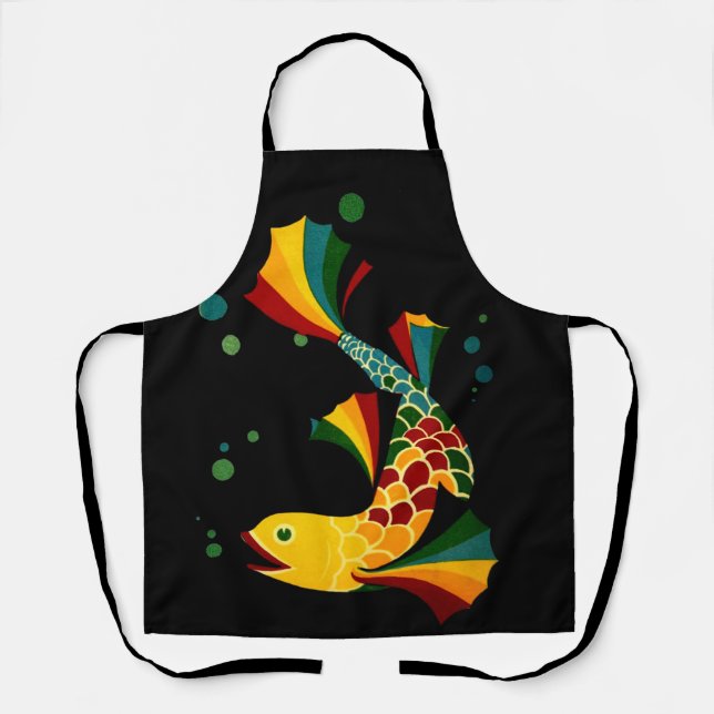 colourful fish ‘n bubbles apron (Front)