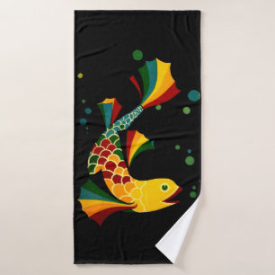 colourful fish ‘n bubbles bath towel set