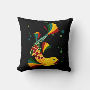 colourful fish ‘n bubbles cushion