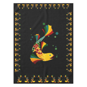 colourful fish ‘n bubbles tablecloth