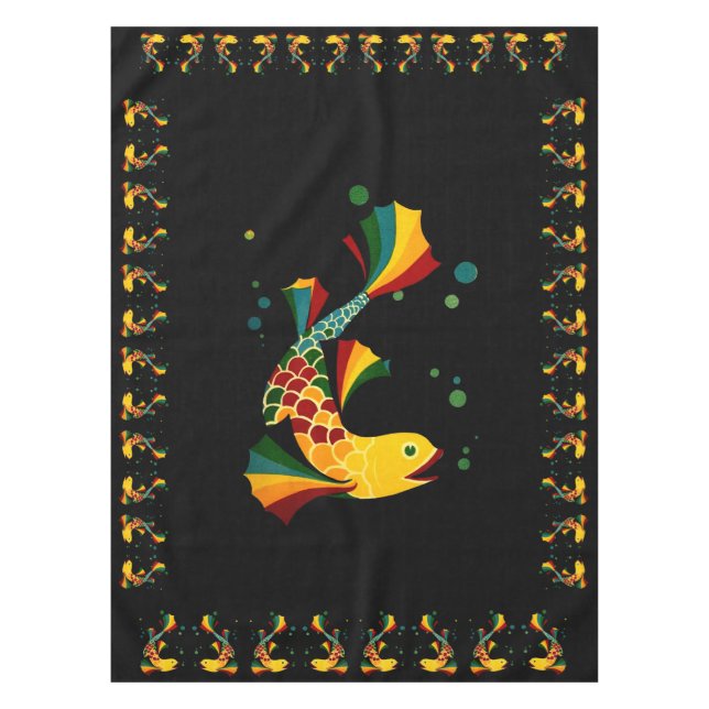 colourful fish ‘n bubbles tablecloth (Front)
