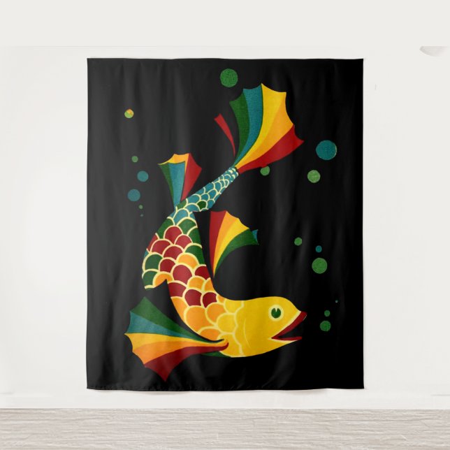 colourful fish ‘n bubbles tapestry (Front)