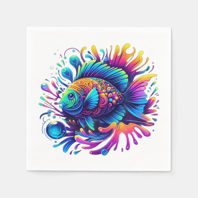 Colourful Fish Napkin (Front)