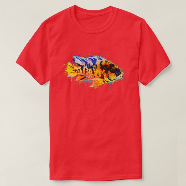 Colourful Fish Paint Brush T-Shirt (Design Front)