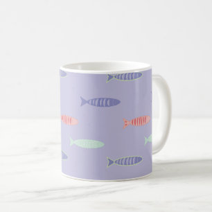 Colourful Fish Pattern Coastal Coffee Mug