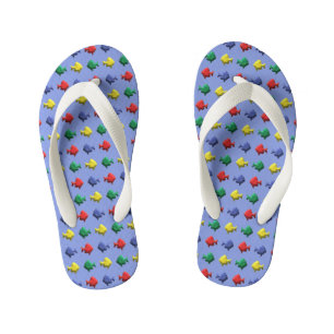 Colourful Fish Pattern Kid's Thongs