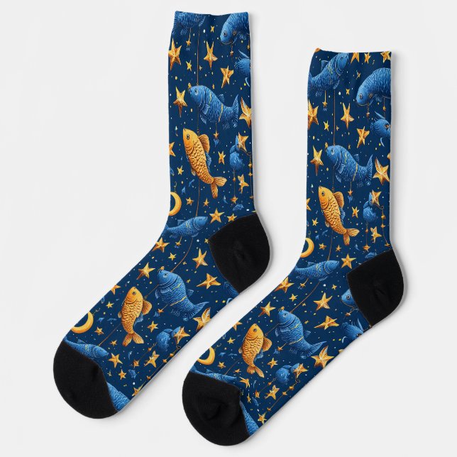 Colourful fish pattern socks (Left)