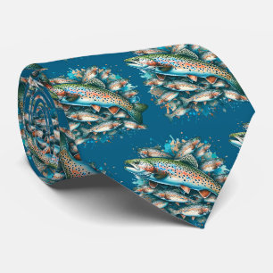 Colourful Fish Print Tie