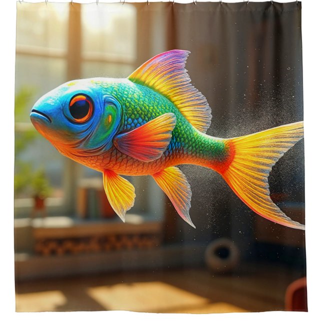 Colourful Fish Shower Curtain (Front)