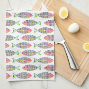Colourful Fish Skeleton Kitchen Towel
