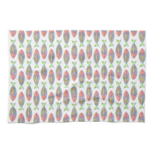 Colourful Fish Skeleton Kitchen Towel