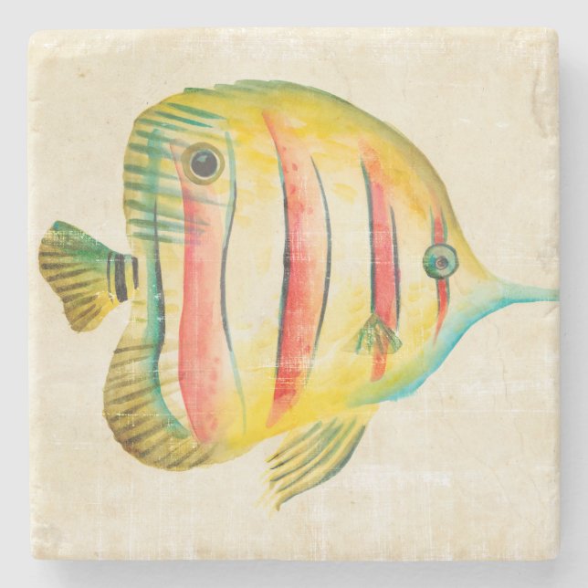 Colourful Fish Stone Coaster (Front)