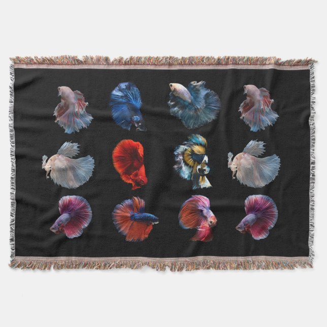 Colourful Fish throw blanket (Front)