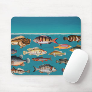 Colourful Fish Under Blue Ocean Water Mouse Pad