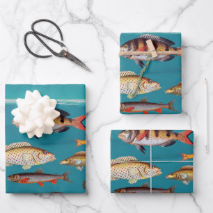 Colourful Fish Under Blue Ocean Water  Wrapping Paper Sheet