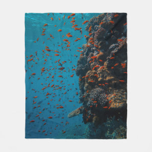 Colourful Fishes And Reefs Fleece Blanket