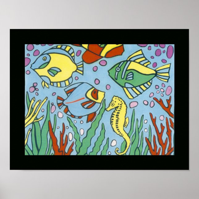 Colourful Fishes art decor (Front)