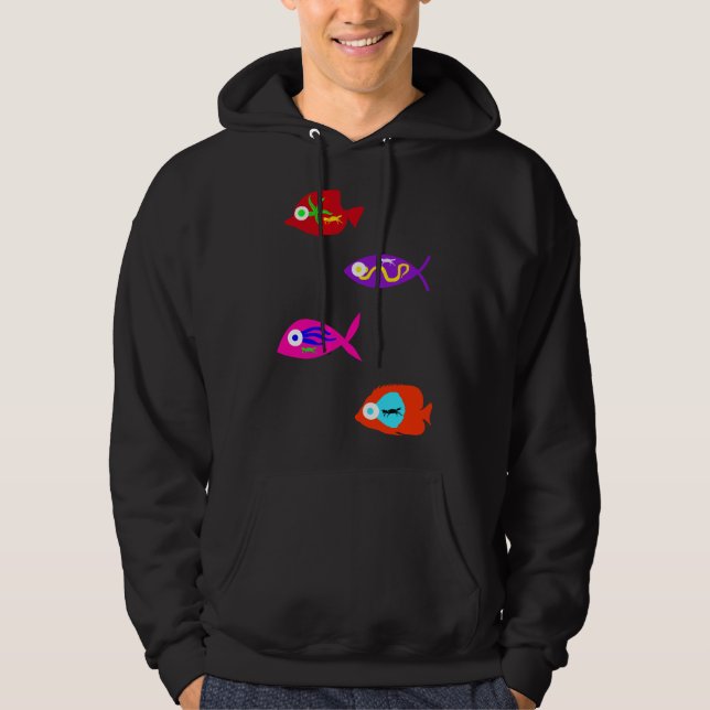 Colourful Fishes Sea Creatures Hoodie (Front)