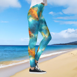 Colourful Fishes Underwater Fantasy Beach Leggings