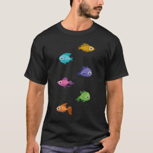 Colourful Fishes With Happy Faces T-Shirt