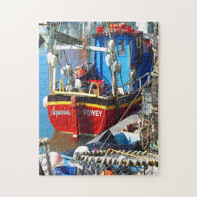 Colourful Fishing Boat at the Quayside Jigsaw Puzzle (Vertical)