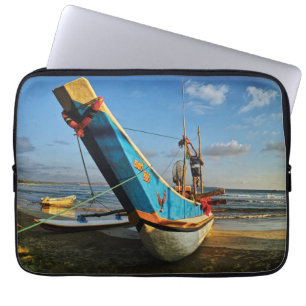 Colourful Fishing Boat By The Ocean Laptop Sleeve
