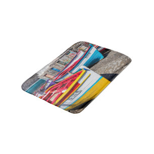 Colourful Fishing Boats, Cape Verde Bath Mat