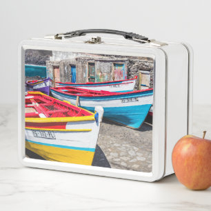 Colourful Fishing Boats, Cape Verde Metal Lunch Box