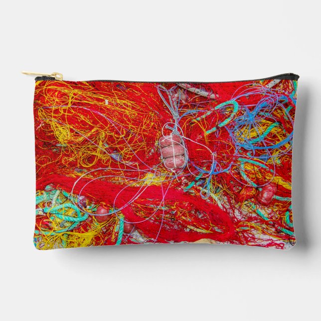 Colourful fishing nets accessory pouch (Front)