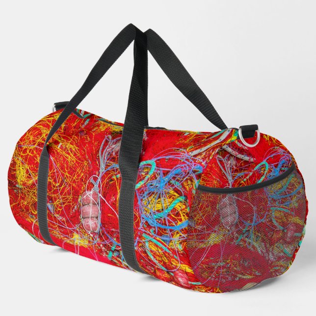 Colourful fishing nets duffle bag (Right Corner)