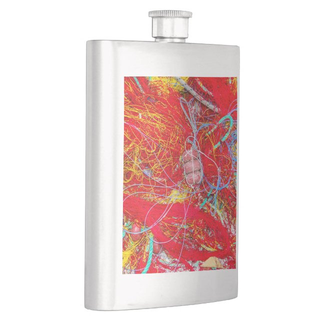 Colourful fishing nets hip flask (Right)