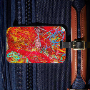 Colourful fishing nets luggage tag