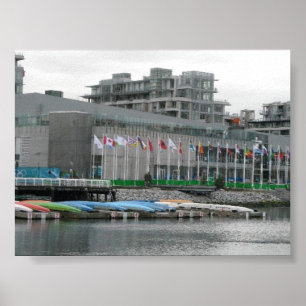 Colourful Flags and Canoes Poster