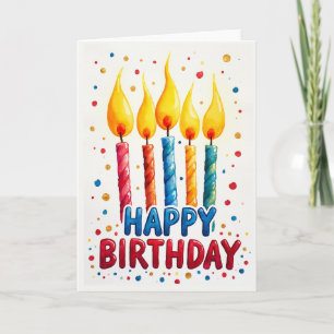 Colourful Flame Birthday Card