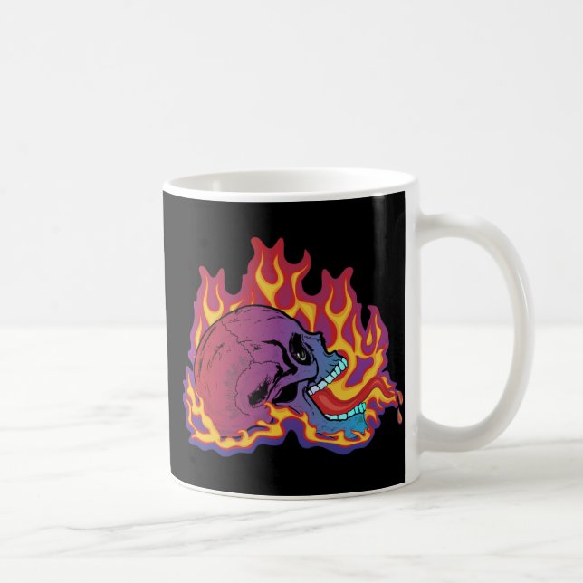 Colourful Flaming Skull Coffee Mug (Right)