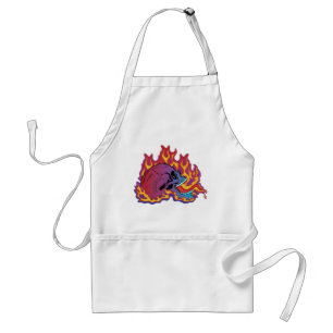 Colourful Flaming Skull Standard Apron