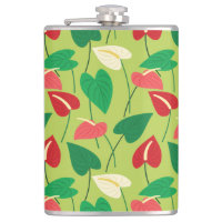 Colourful flamingo flowers pattern pillar candle