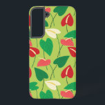 Colourful flamingo flowers pattern samsung galaxy case<br><div class="desc">Red,  green,  and white flamingo flowers pattern.</div>