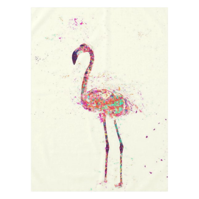 Colourful Flamingo Print Art Gift Lover Tablecloth (Front)