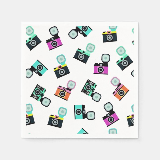 Colourful Flash Camera Paper Napkins (Front)