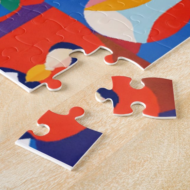 Colourful flat design, matisse style, different pe jigsaw puzzle (Side)