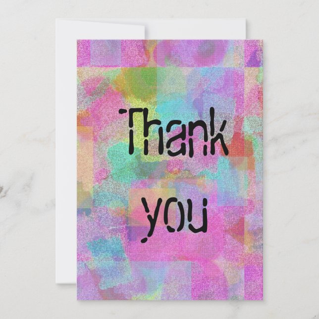 Colourful Flat Thank You Card (Front)