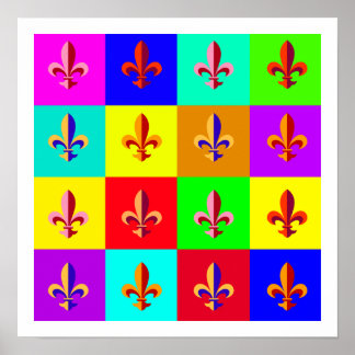 Colourful Fleur-de-lis Poster