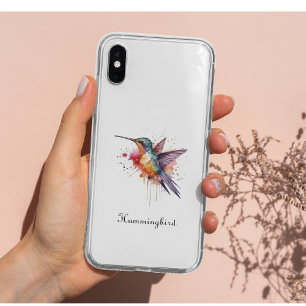 Colourful Flight, watercolor hummingbird custom iPhone 11 Case