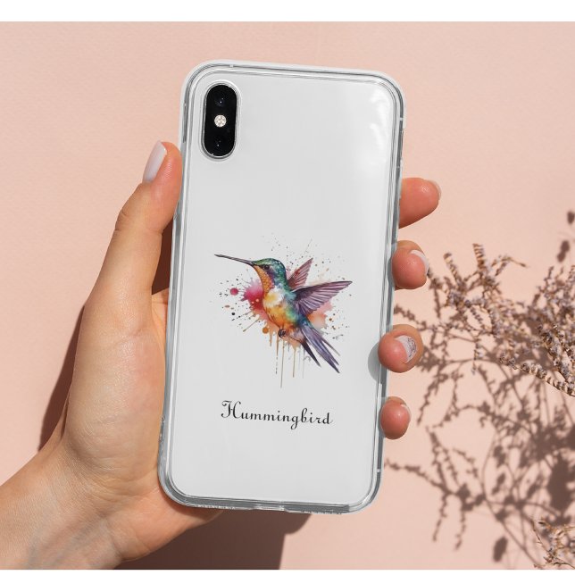 Colourful Flight, watercolor hummingbird custom Case-Mate iPhone Case (Creator Uploaded)
