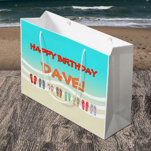 Colourful Flip Flops Beach Birthday Large Gift Bag