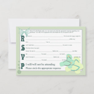 Colourful Flip Flops RSVP Green Card