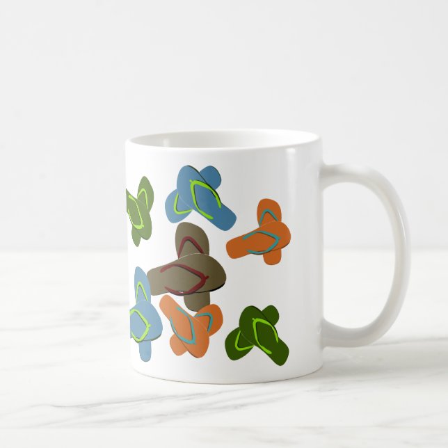 Colourful Flip Flops Vector Art Coffee Mug (Right)