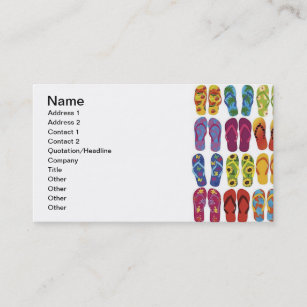 Colourful Flip Flops Vector Set Business Card